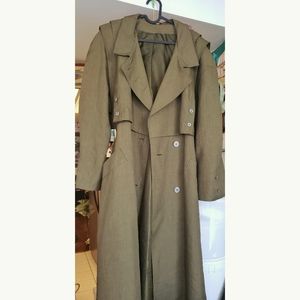 Extremely detailed olive trench coat